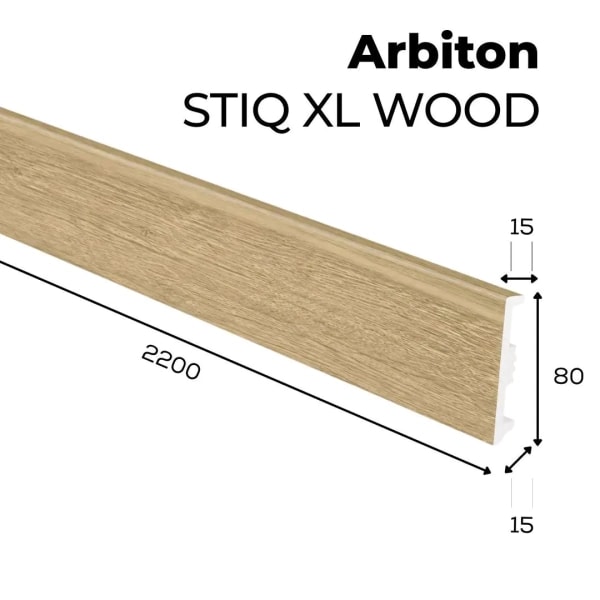 Plinthe décor bois Arbiton STIQ XL WOOD - Chêne Sintra 265 - H. 8 x L. 220 x ép. 15 mm