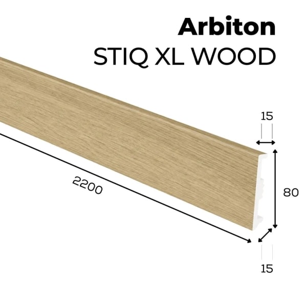 Plinthe décor bois Arbiton STIQ XL WOOD - Chêne Flam 133 - H. 8 x L. 220 x ép. 15 mm