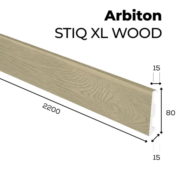Plinthe décor bois Arbiton STIQ XL WOOD - Chêne Trondheim 126 - H. 8 x L. 220 x ép. 15 mm