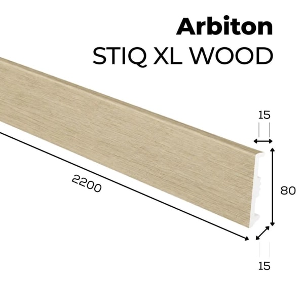 Plinthe décor bois Arbiton STIQ XL WOOD - Chêne Ankara 127 - H. 8 x L. 220 x ép. 15 mm