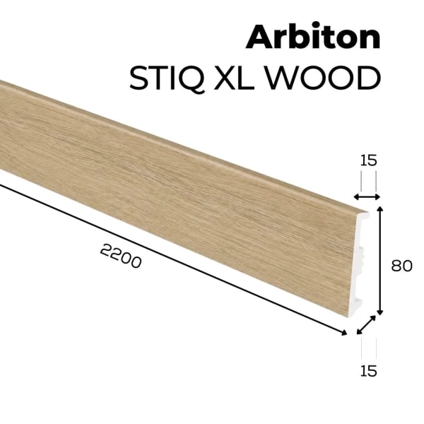 Plinthe décor bois Arbiton STIQ XL WOOD - Chêne Lagos 128 - H. 8 x L. 220 x ép. 15 mm