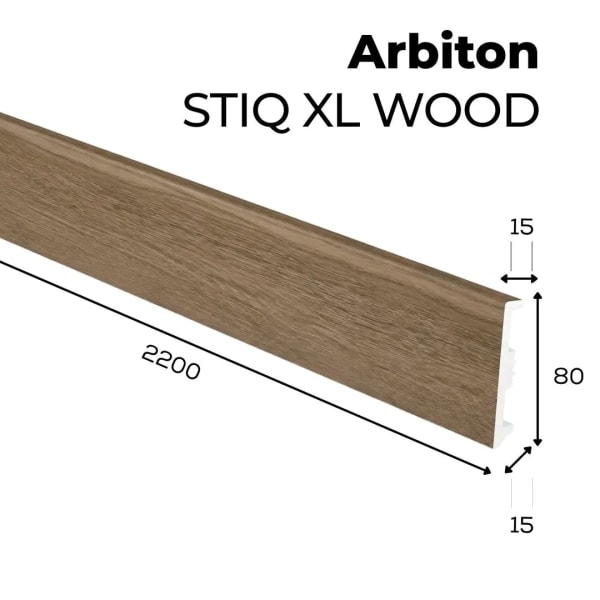 Plinthe décor bois Arbiton STIQ XL WOOD - Chêne Seul 122 - H. 8 x L. 220 x ép. 15 mm