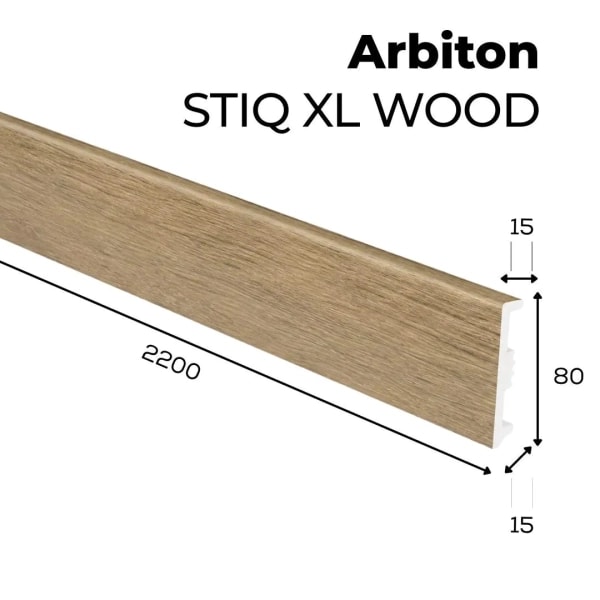 Plinthe décor bois Arbiton STIQ XL WOOD - Chêne Hanoi 270 - H. 8 x L. 220 x ép. 15 mm