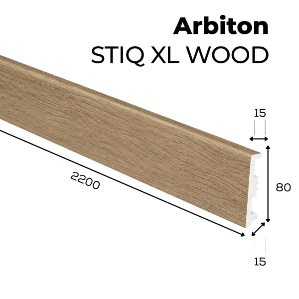 Plinthe décor bois Arbiton STIQ XL WOOD - Chêne Basel 131 - H. 8 x L. 220 x ép. 15 mm