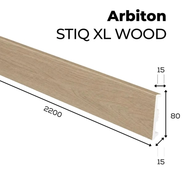 Plinthe décor bois Arbiton STIQ XL WOOD - Chêne Lugano 123 - H. 8 x L. 220 x ép. 15 mm