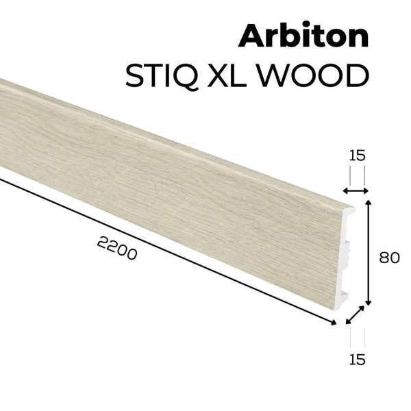 Plinthe décor bois Arbiton STIQ XL WOOD - Chêne Olten 132 - H. 8 x L. 220 x ép. 15 mm