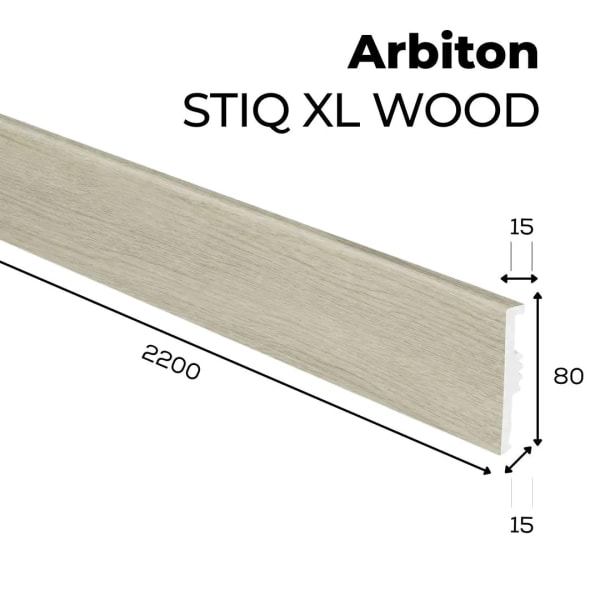 Plinthe décor bois Arbiton STIQ XL WOOD - Chêne Murten 129 - H. 8 x L. 220 x ép. 15 mm