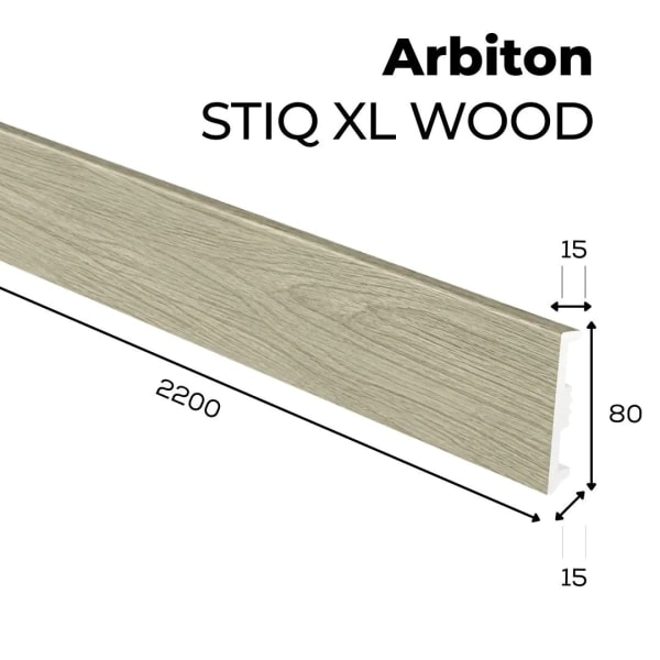 Plinthe décor bois Arbiton STIQ XL WOOD - Chêne Nantes 220 - H. 8 x L. 220 x ép. 15 mm