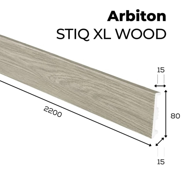 Plinthe décor bois Arbiton STIQ XL WOOD - Chêne Dijon 225 - H. 8 x L. 220 x ép. 15 mm