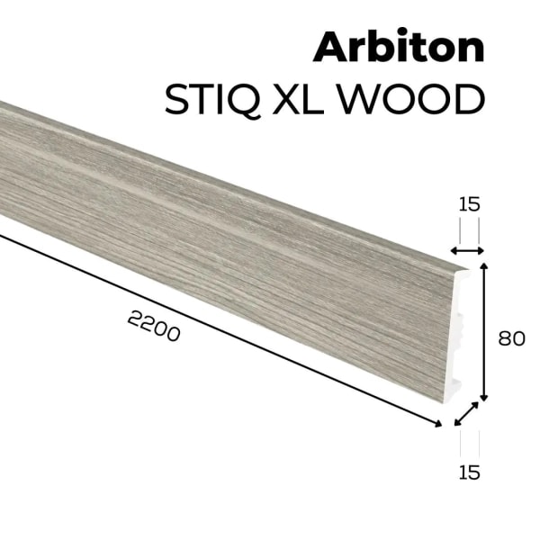 Plinthe décor bois Arbiton STIQ XL WOOD - Chêne Svalbard 232 - H. 8 x L. 220 x ép. 15 mm