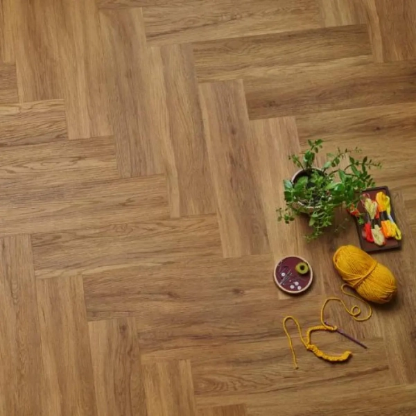 Lame PVC clipsable Bâton rompu Afirmax Legnar Herringbone - 14,8 x 59,2 cm - Chêne Jersey