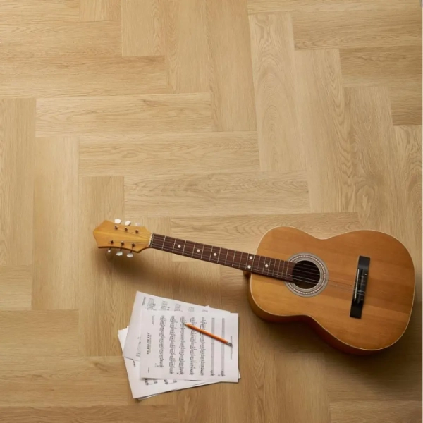 Lame PVC clipsable Bâton rompu Afirmax Legnar Herringbone - 14,8 x 59,2 cm - Chêne Hartford