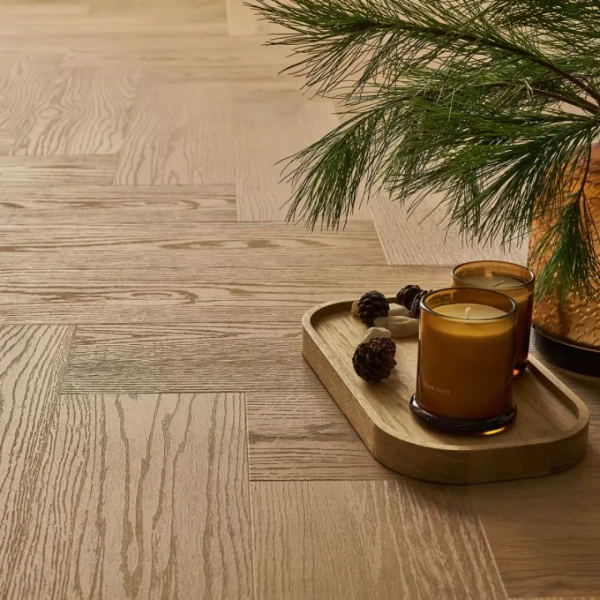 Lame PVC clipsable Bâton rompu Afirmax Legnar Herringbone - 14,8 x 59,2 cm - Chêne Garda