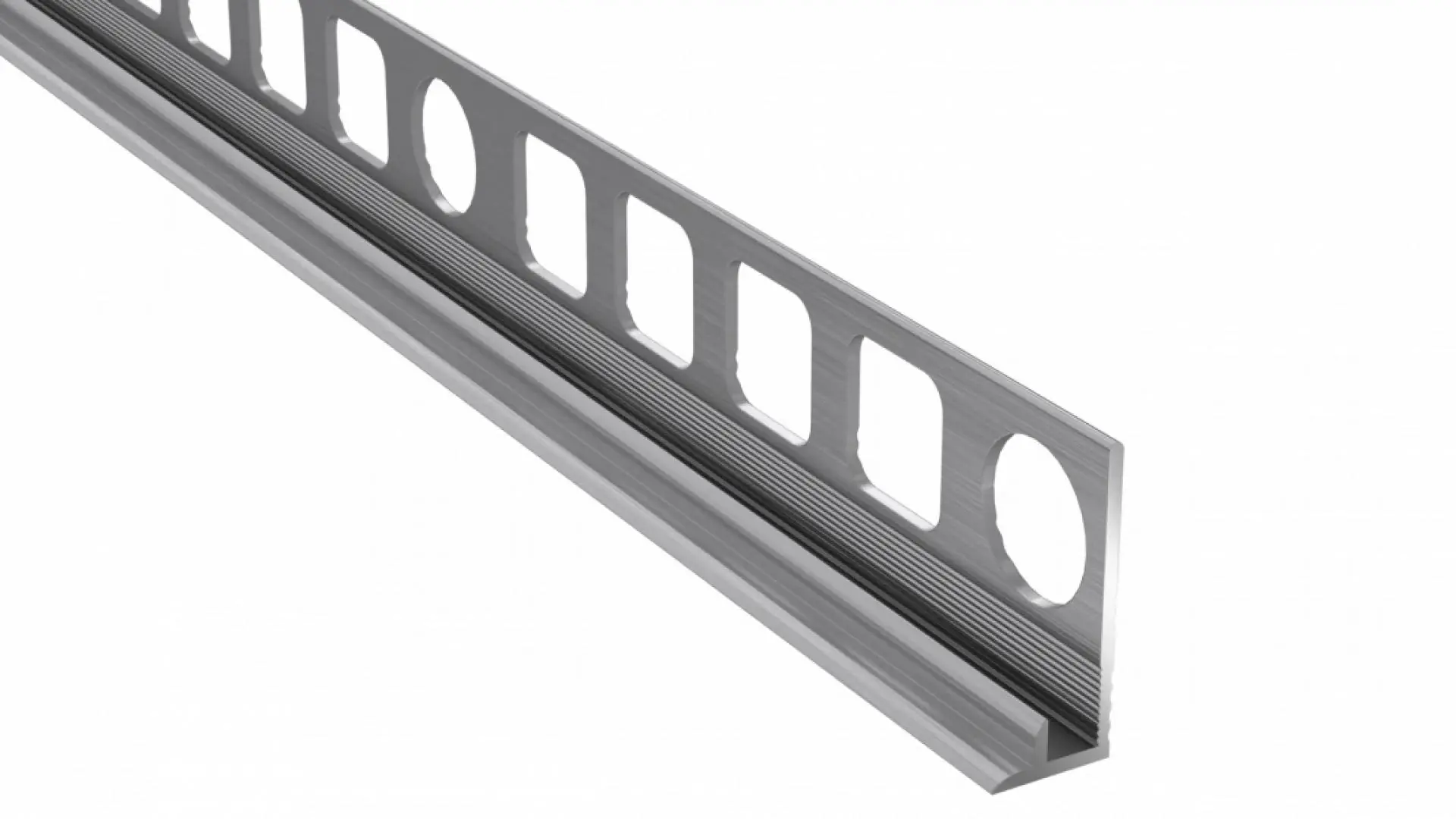 Nez de marche escalier Arbiton PRO S1 en aluminium – argent brossé (B1), 2 m – intérieur
