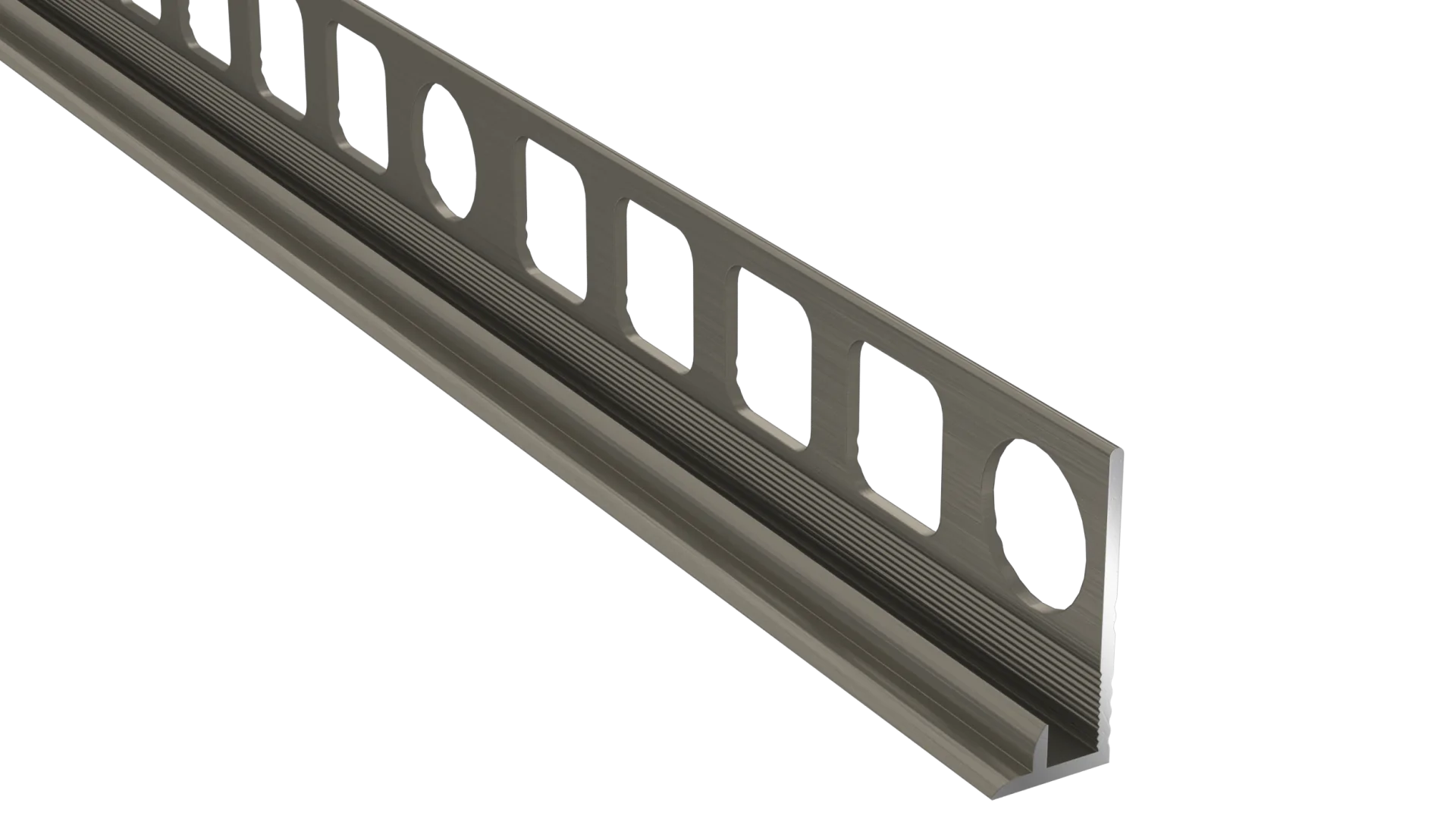 Nez de marche escalier Arbiton PRO S1 en aluminium – titane brossé (B3), 2 m – intérieur